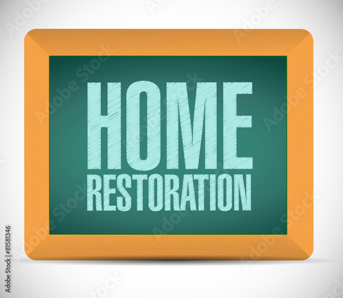 home restoration board sign illustration design