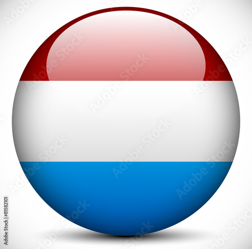 Round Icon with the Flag of Netherlands