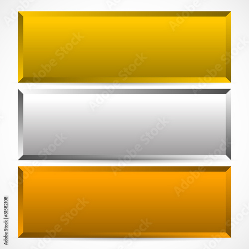 Gold, silver and bronze metal plaques, plaquettes, plates with s