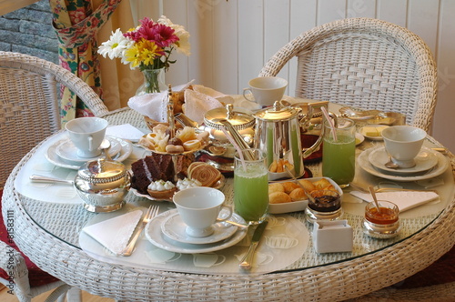 table set for typical English tea