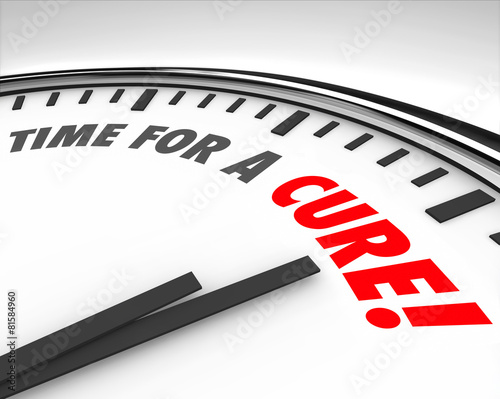 Time for a Cure Clock Prevent Disease Sickness Illness Medical R