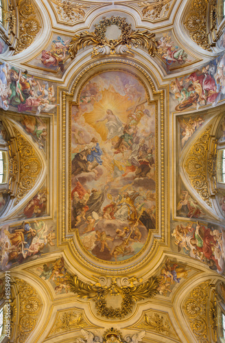 Rome - ceiling fresco  in Basilica dei Santi XII Apostoli .