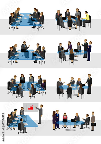 Business People, Different Situation Set - Isolated On White Background - Vector Illustration, Graphic Design Editable For Your Design