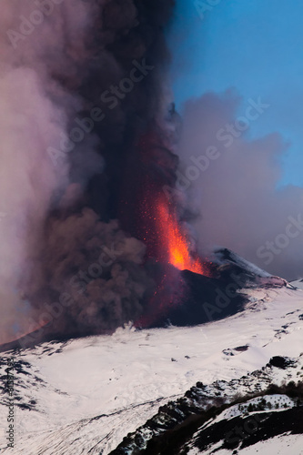 Mount Etna Eruption and lava flow