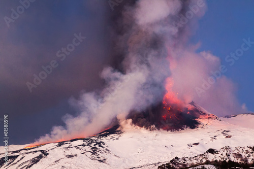 Mount Etna Eruption and lava flow © Wead
