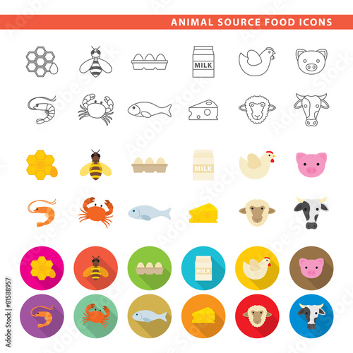 Animal source food icons.