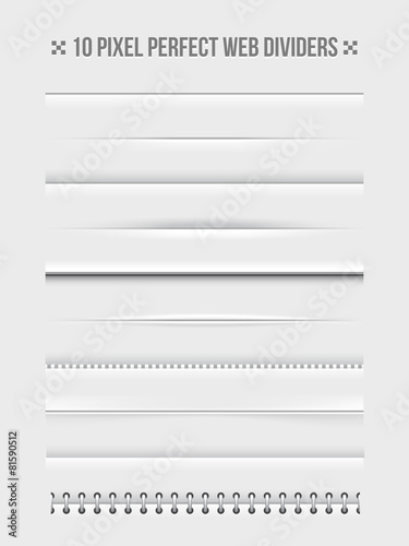 Web dividers design elements