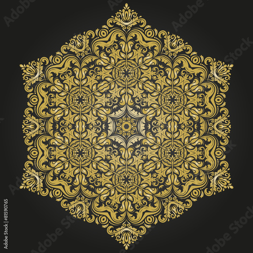 Damask Pattern. Orient Golden Ornament