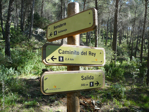 Rural Sign post to Caminito del Rey, El Chorro