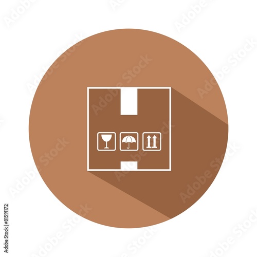 Icono box marrón botón sombra photo