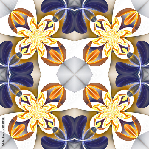 Beautiful symmetrical pattern of the flower petals in fractal de photo