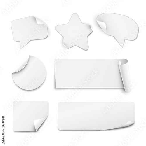 White paper stickers