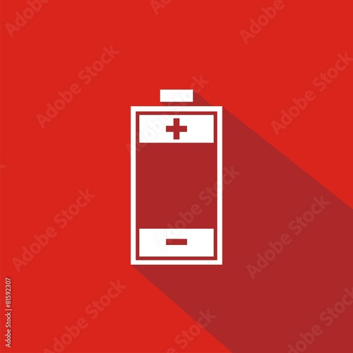 Icono batería rojo sombra
