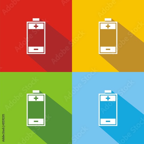 Iconos batería colores sombra