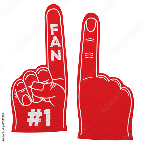 Obraz na płótnie Number 1 fan foam hand w salonie