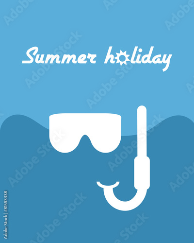 Summer poster with diving mask and snorkel