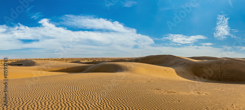 Panorama of dunes in Thar Desert, Rajasthan, India