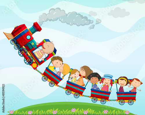 Train and children