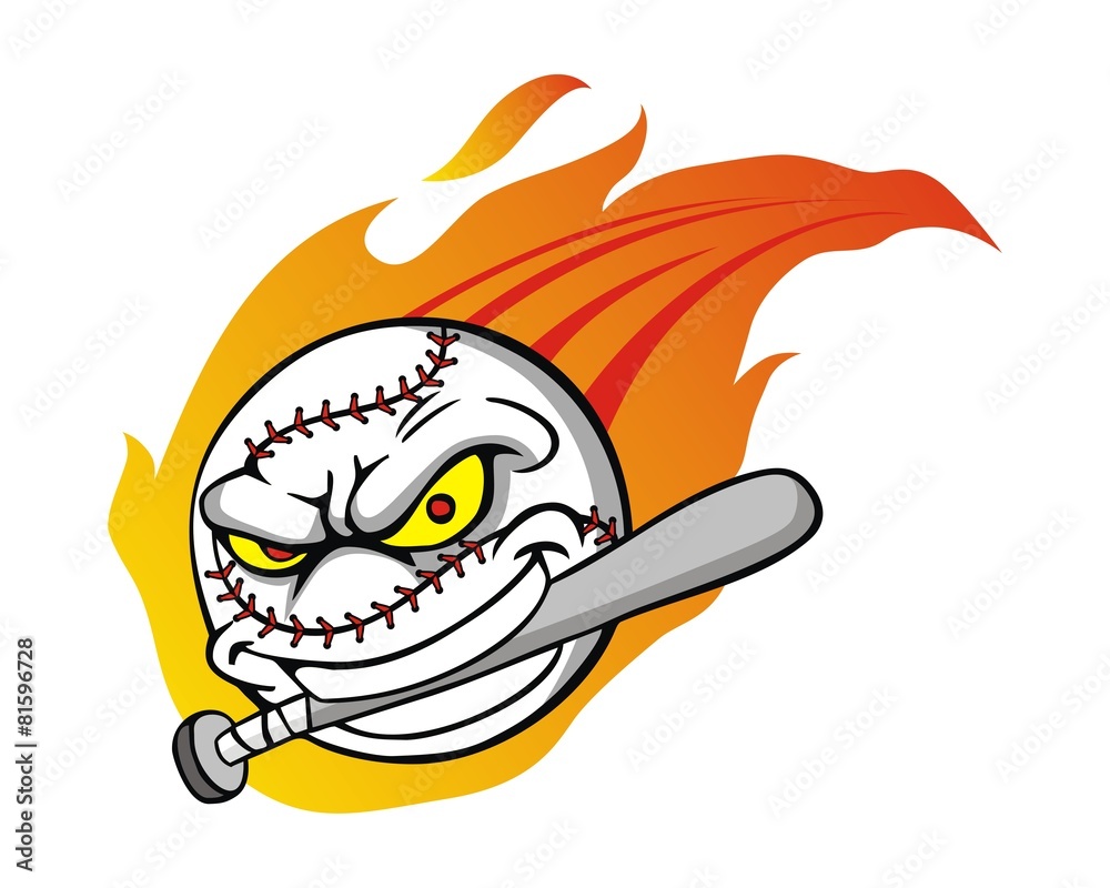 Obraz premium baseball sport fire flame logo image vector