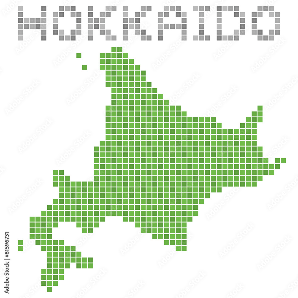 北海道ドット地図(グリーン)