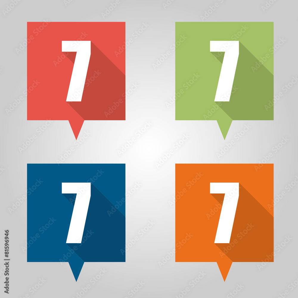 Fototapeta premium Set of flat pin marker Icons with numbers