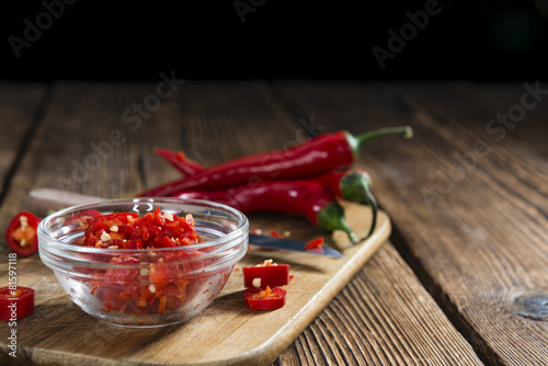 Cutted red Chilis