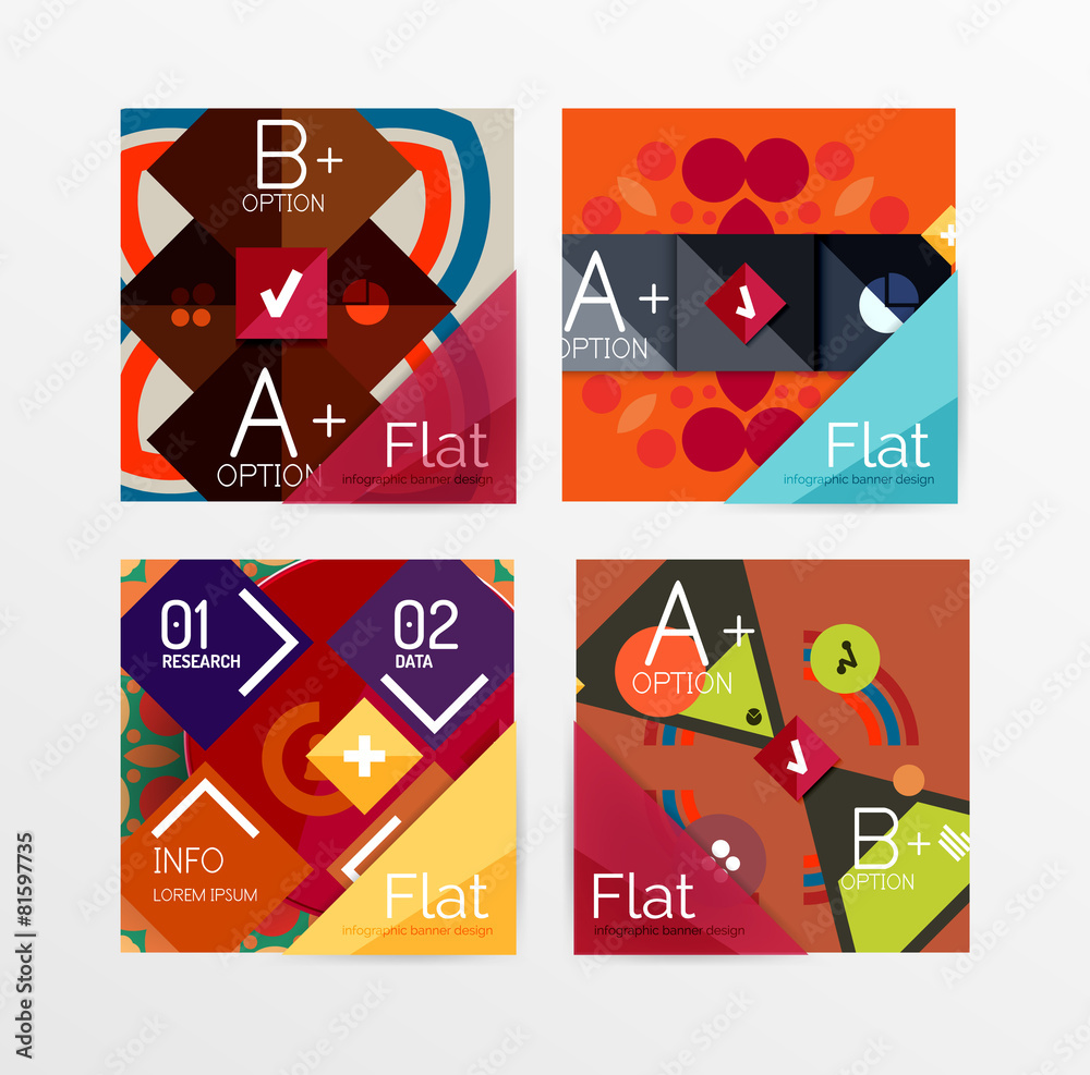 Fototapeta premium Set of abstract geometric shapes with options