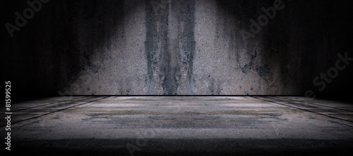 Obraz na plátně Fondo pared y suelo  de cemento en la oscuridad