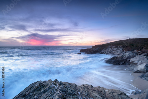 Sunset at Newquay in Cornwall