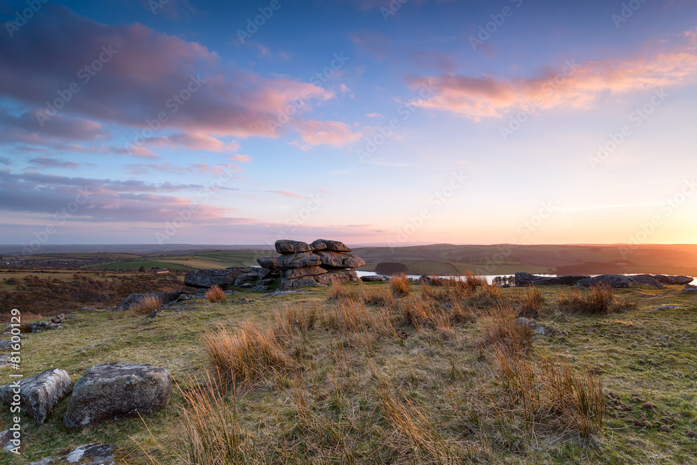 Sunset at Tregarrick tor Sunset at Tregarrick tor