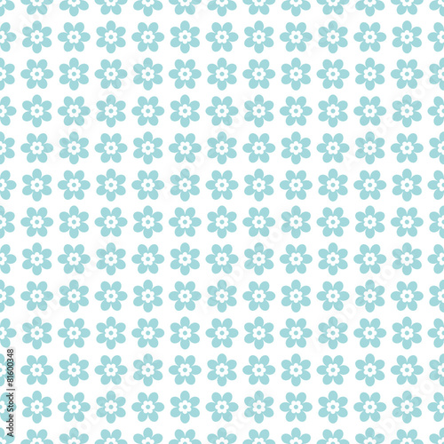 Symmetry Seamless Retro Pattern Flowers Turquoise
