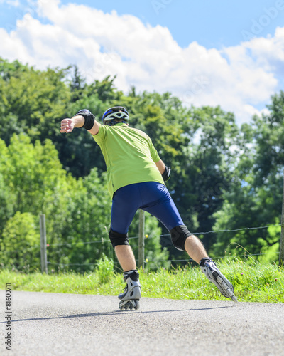 Obraz na płótnie viel Dynamik beim Training mit Inline-Skates