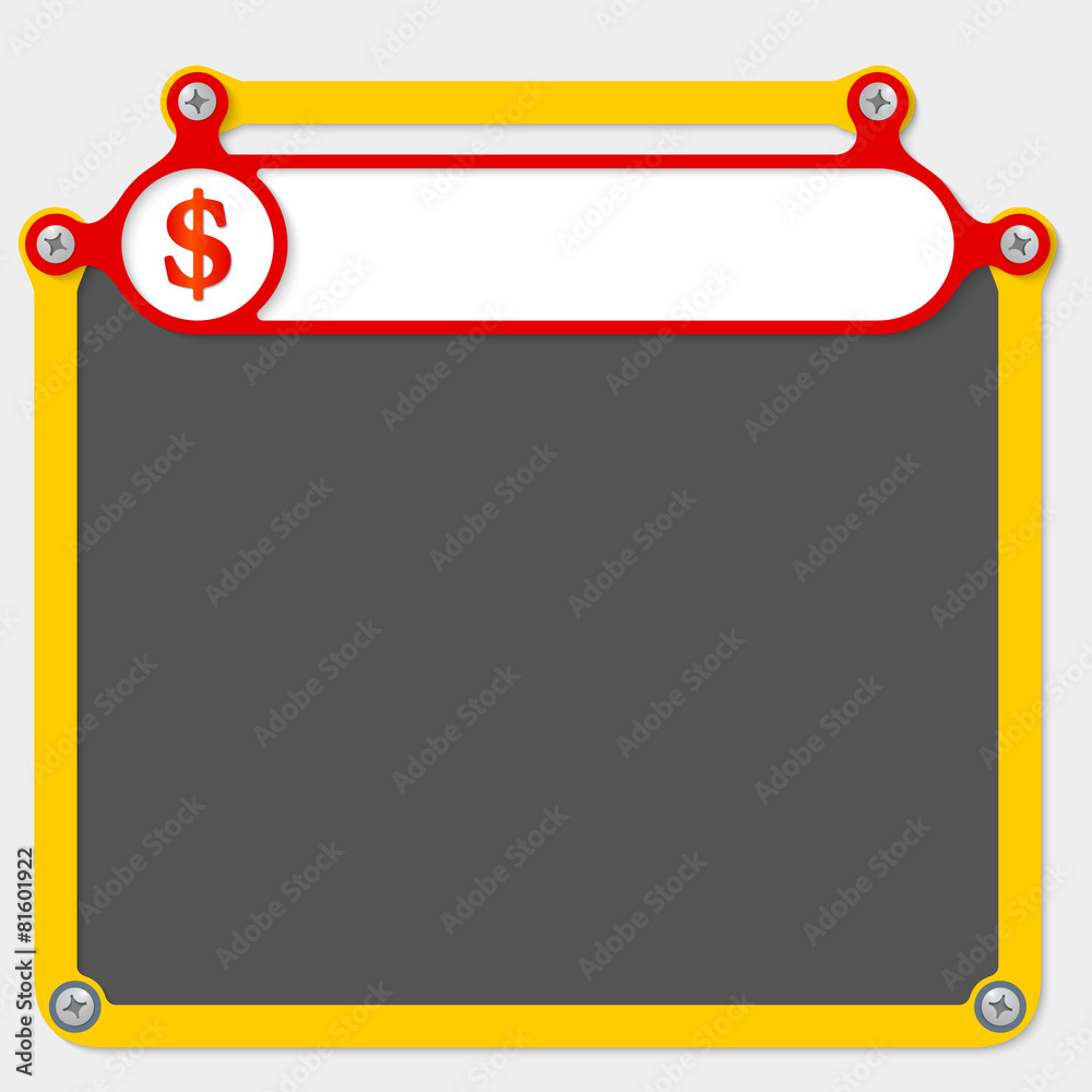 Red frame for headline and dollar icon