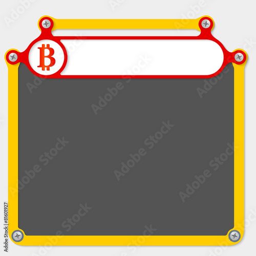 Red frame for headline and bit coin icon
