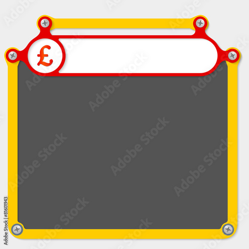 Red frame for headline and pound sterling icon
