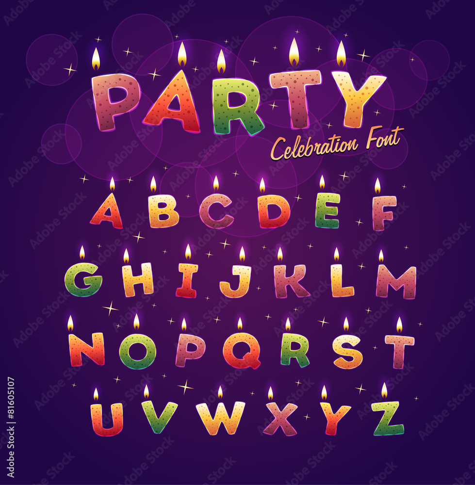 Happy Birthday alphabet. Vector illustration. Stock Vector Adobe Stock