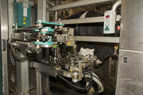 Bras du robot de traite en fonctionnement