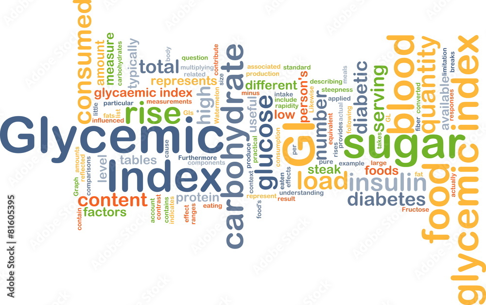 glycemic index feedback wordcloud concept illustration