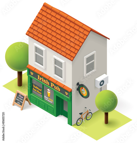 Vector isometric pub