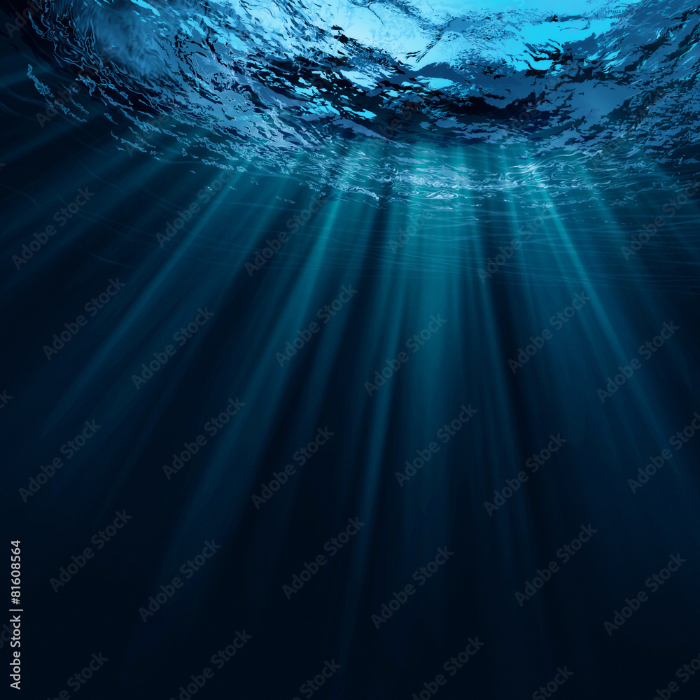 Deep water, abstract natural backgrounds - obrazy, fototapety, plakaty 
