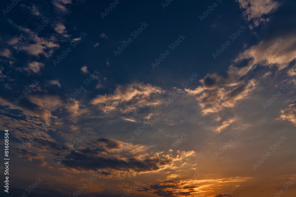 Late sunset, abstract natural landscape for your design