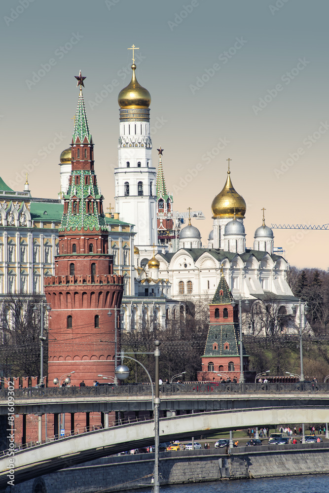Aerial view of Kremlin in Moscow