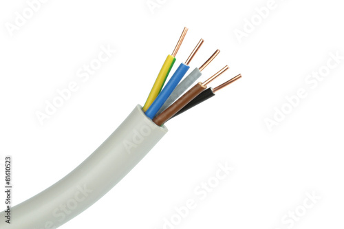 Electric cable on a white background.