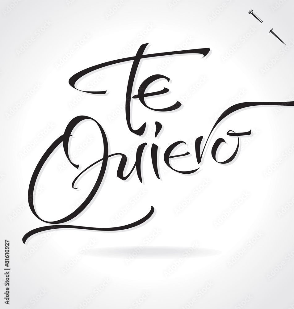 TE QUIERO hand lettering (vector) vector de Stock Adobe Stock