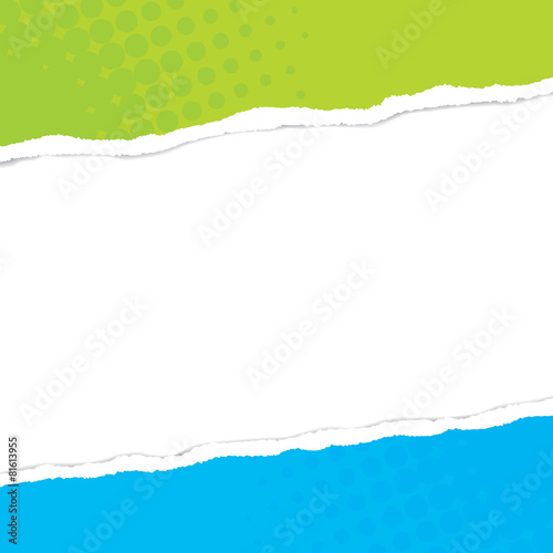 Ripped Paper - Green & Blue