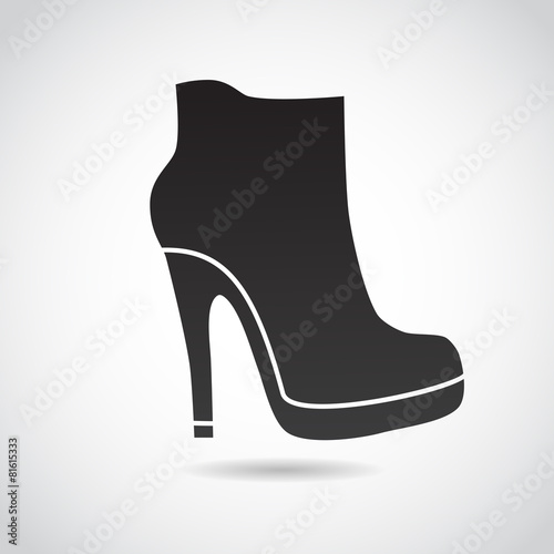 High heel lady shoe vector icon.