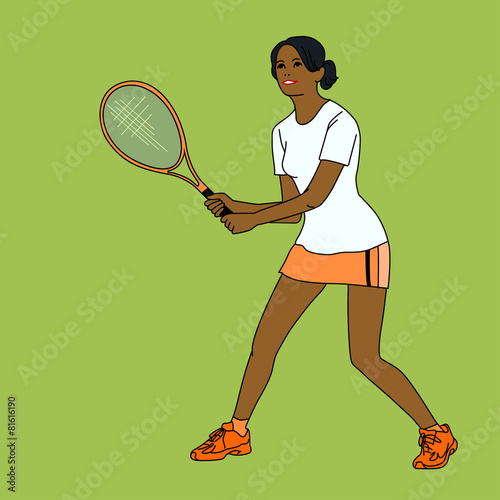 girl playing tennis