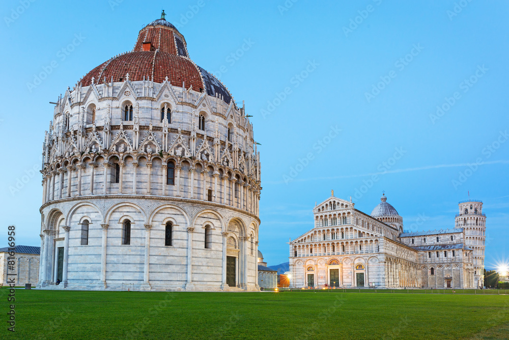 Pisa, Italy. Catherdral and the Leaning Tower of Pisa