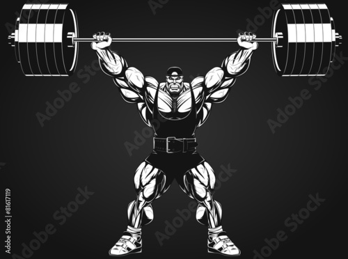 Bodybuilder with a barbell