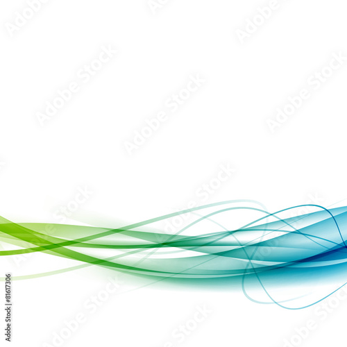 Green to blue line swoosh abstract background